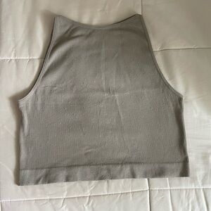 Women's Ribbed Tan Sleeveless Top